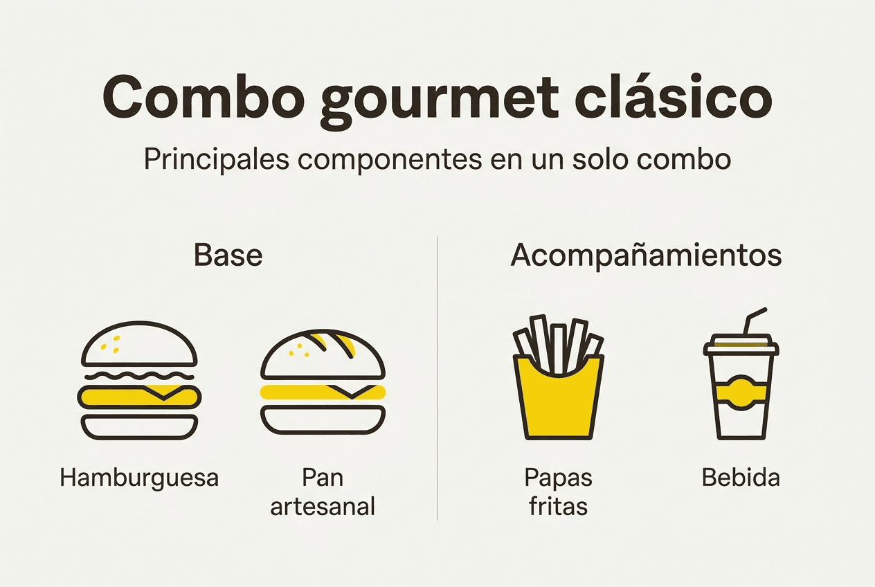 Guía visual de los elementos que forman nuestro combo gourmet