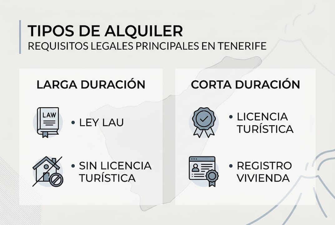 Guía visual sobre las diferentes modalidades de alquiler y las obligaciones legales que debes tener en cuenta
