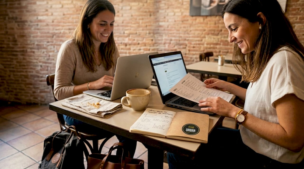 Descanso para comer en un restaurante de la zona