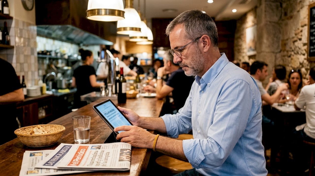 Vecino de Barcelona opinando sobre restaurantes de la ciudad