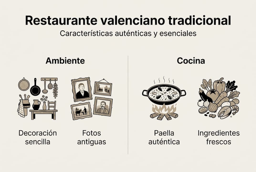 Infografía con lo más destacado de un restaurante típico valenciano
