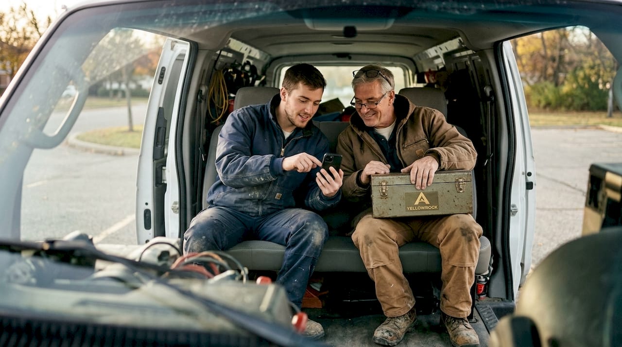 Técnicos muestran imágenes de su trabajo realizado en la camioneta
