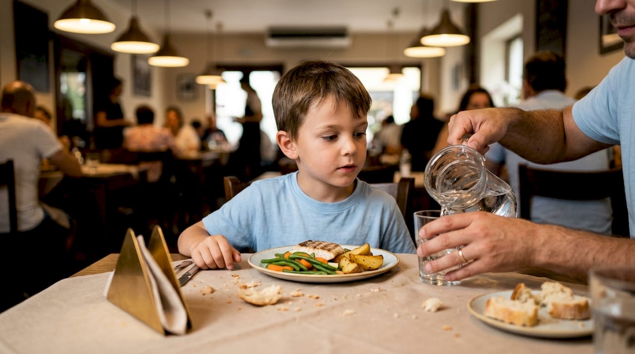 Porción equilibrada de menú saludable para niños