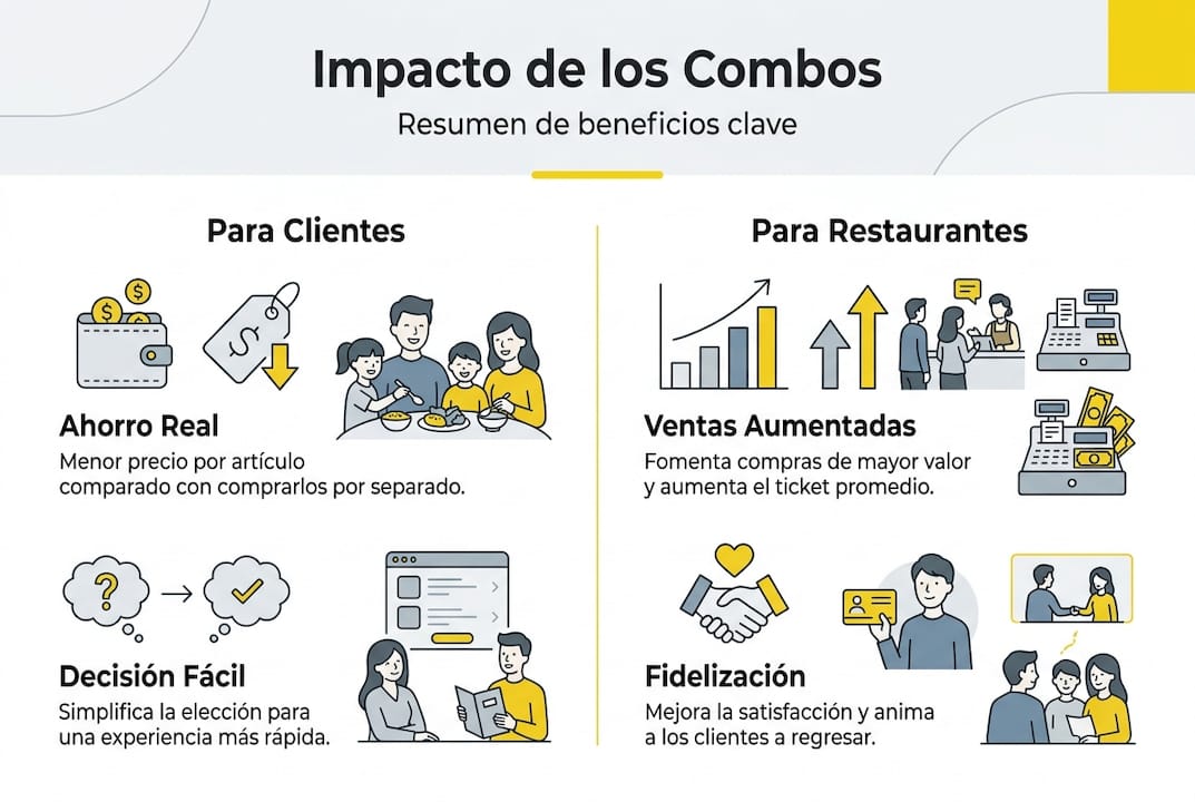 Infografía: Ventajas de elegir menús combinados en restaurantes