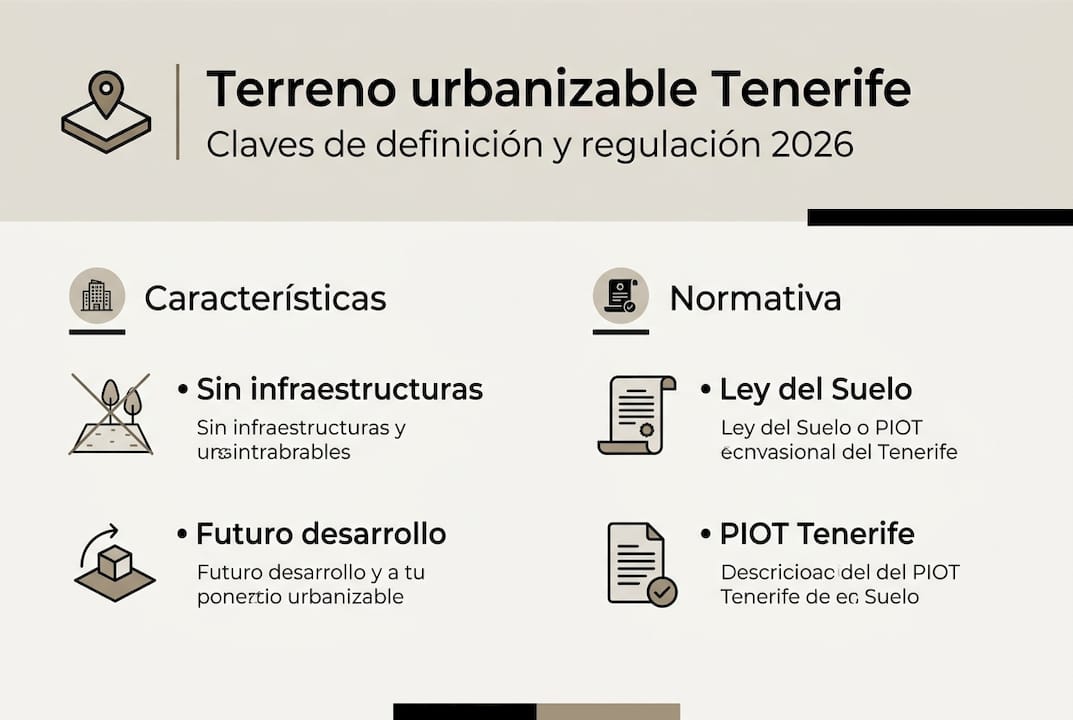 Infografía: aspectos clave del suelo urbanizable en Tenerife