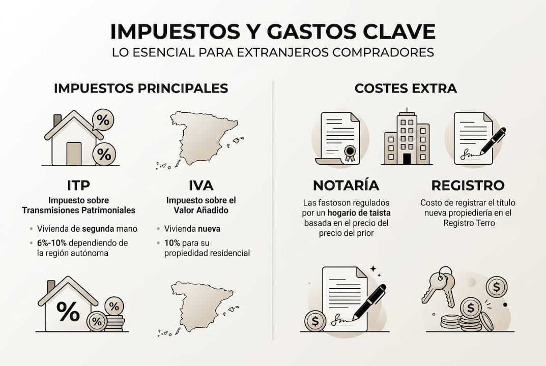 Guía visual sobre los impuestos y los gastos más importantes al comprar