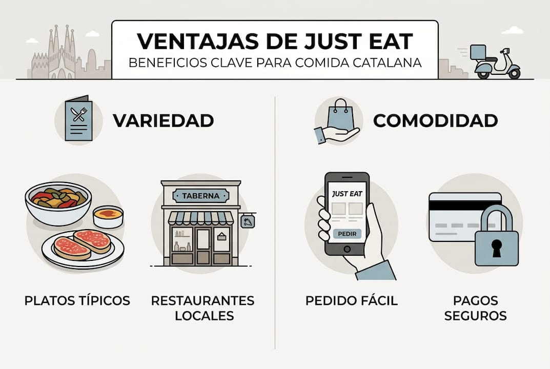 Descubre en esta infografía todos los beneficios de usar Just Eat en Barcelona