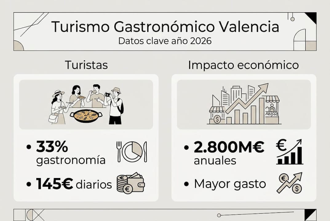 Infografía sobre el impacto económico del turismo gastronómico en Valencia