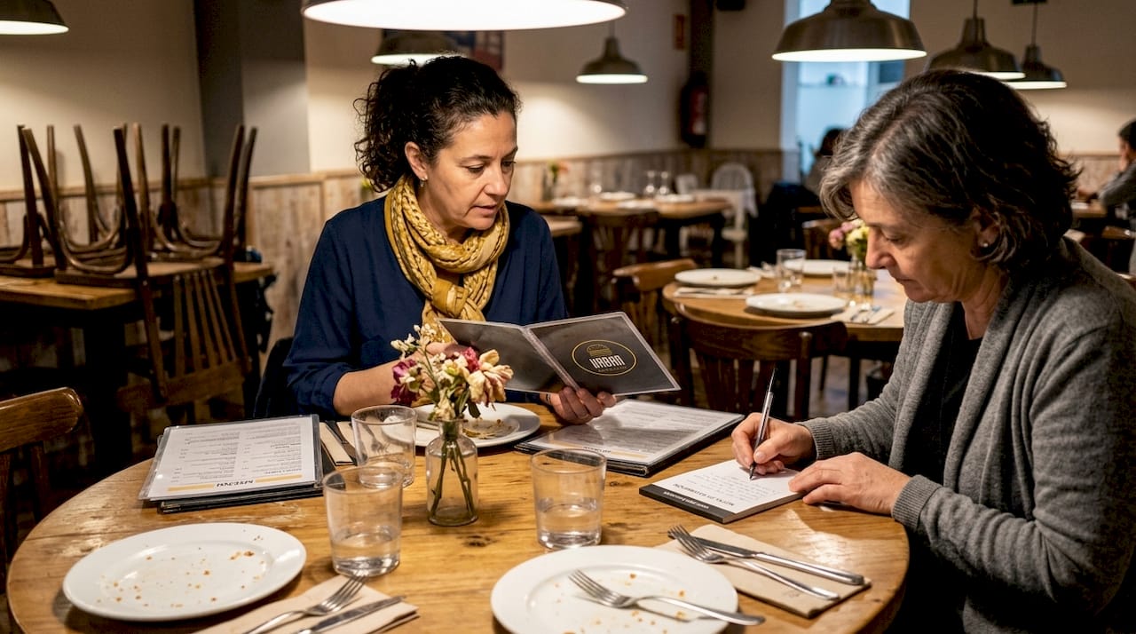 Montaje de mesas para eventos en restaurante