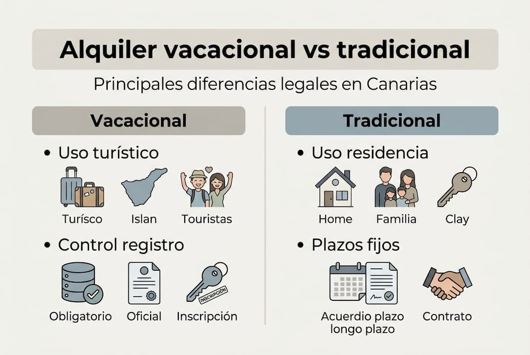 Infografía: ¿En qué se diferencian el alquiler vacacional y el alquiler tradicional?
