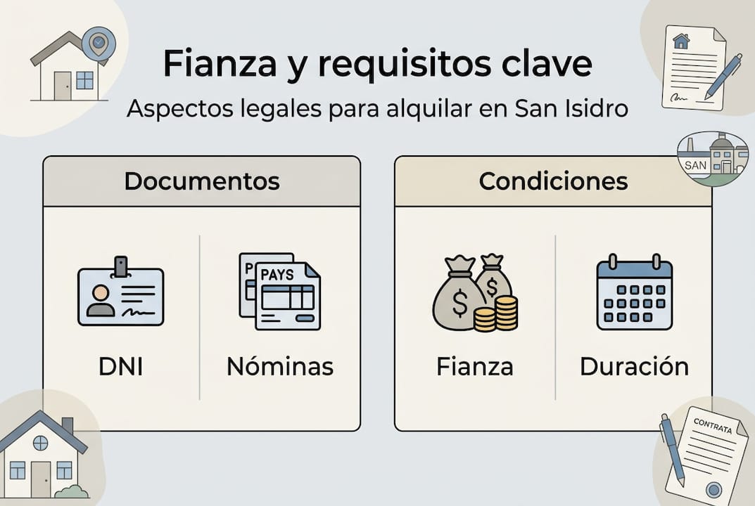 Guía visual sobre los requisitos y la garantía para alquilar en San Isidro