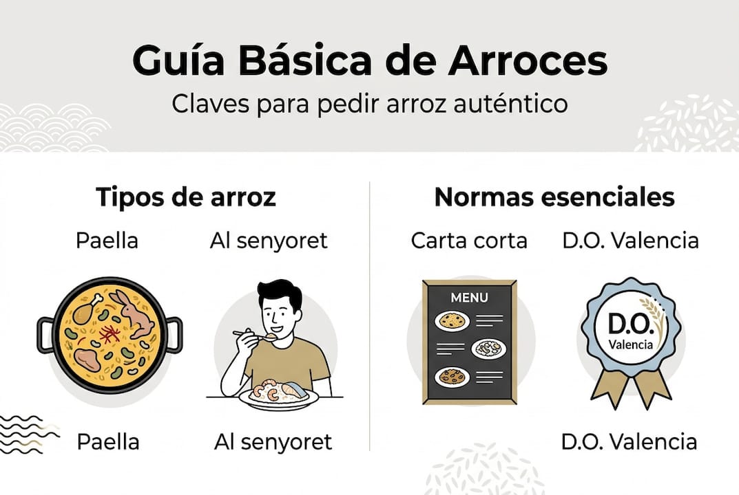 Guía visual para saber cómo pedir un arroz en Valencia
