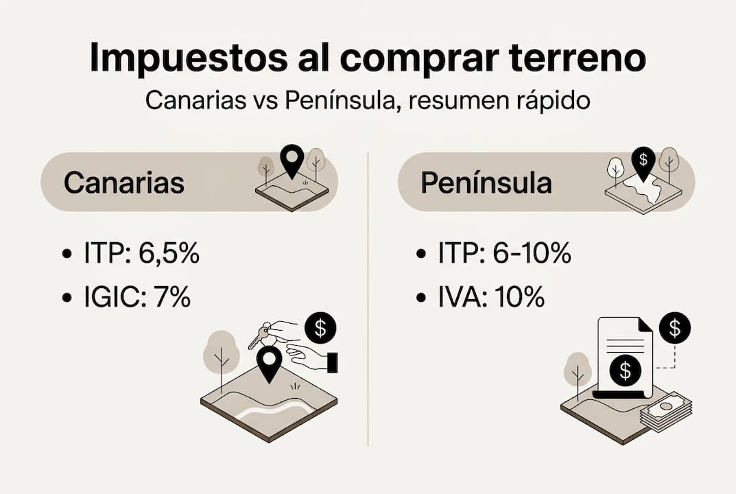 Infografía sobre las diferencias fiscales entre las islas y la península