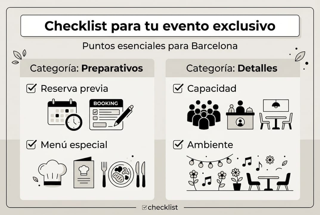Infografía: lista de tareas para organizar un evento privado