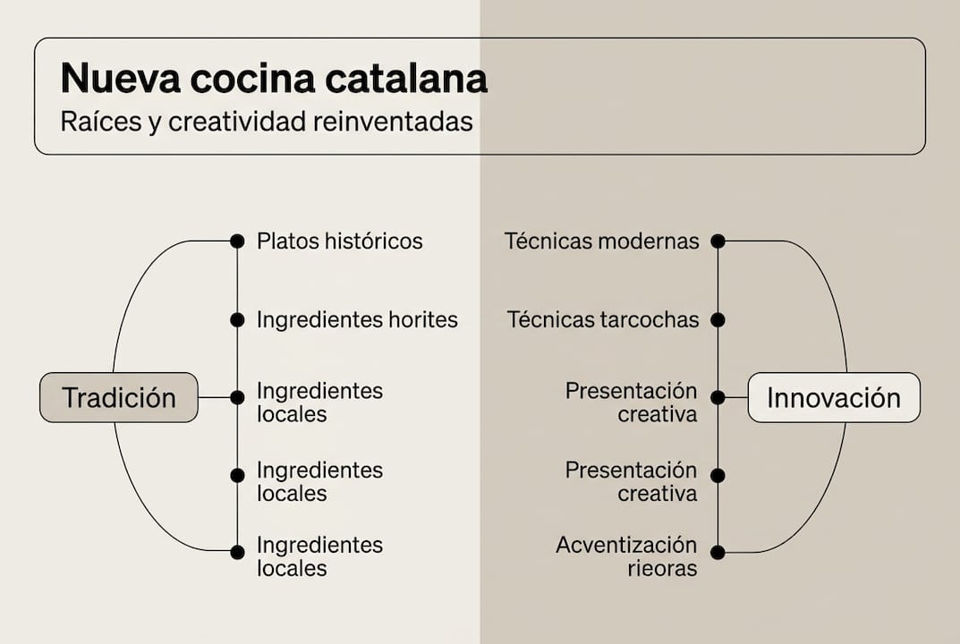 Infografía sobre la evolución de la cocina catalana contemporánea