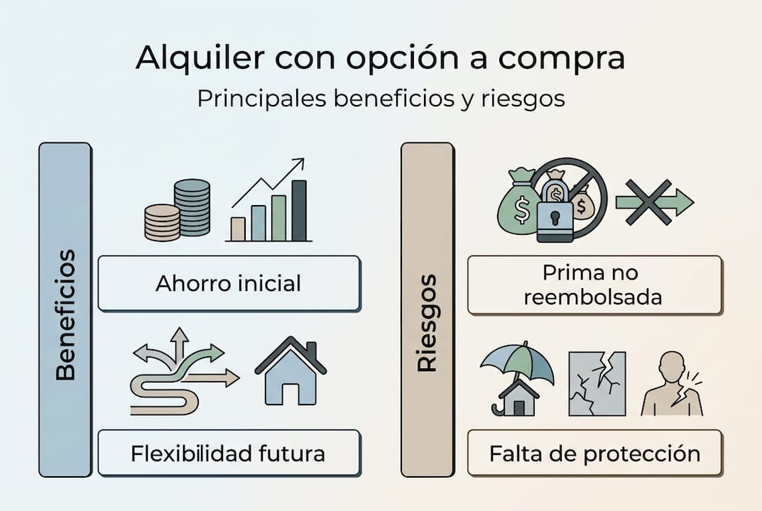 Infografía: Ventajas e inconvenientes del alquiler con opción a compra