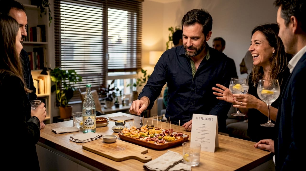 Los invitados eligen aperitivos durante el evento