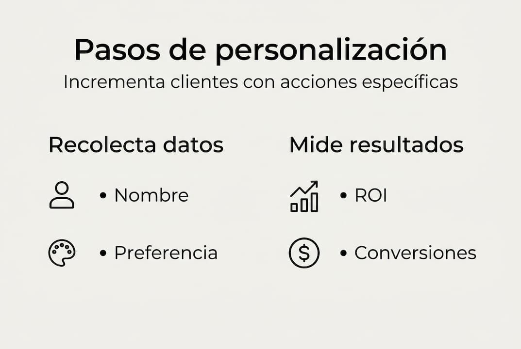 Infografía que explica las etapas clave para implementar una estrategia de marketing personalizado