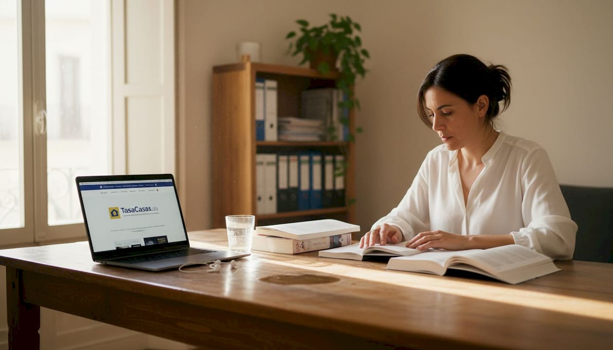 Alumno repasando contenidos de un curso de formación inmobiliaria
