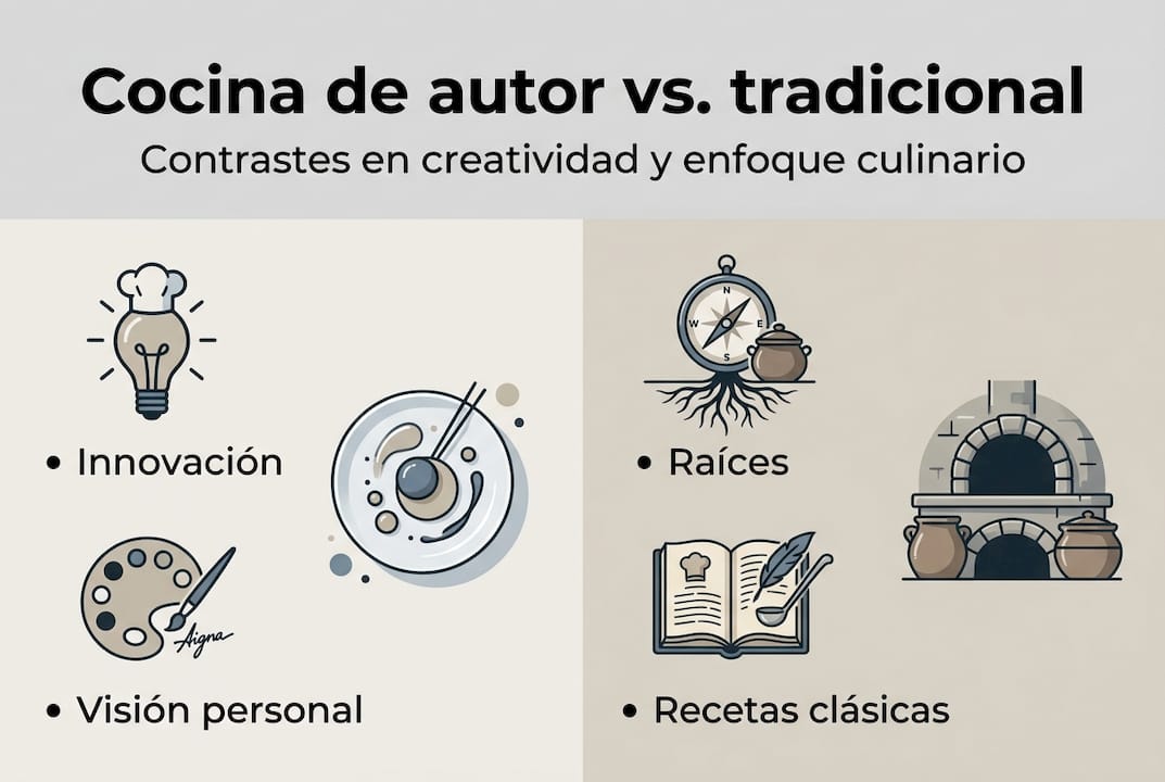 Infografía: ¿En qué se diferencia la cocina de autor de la cocina tradicional?
