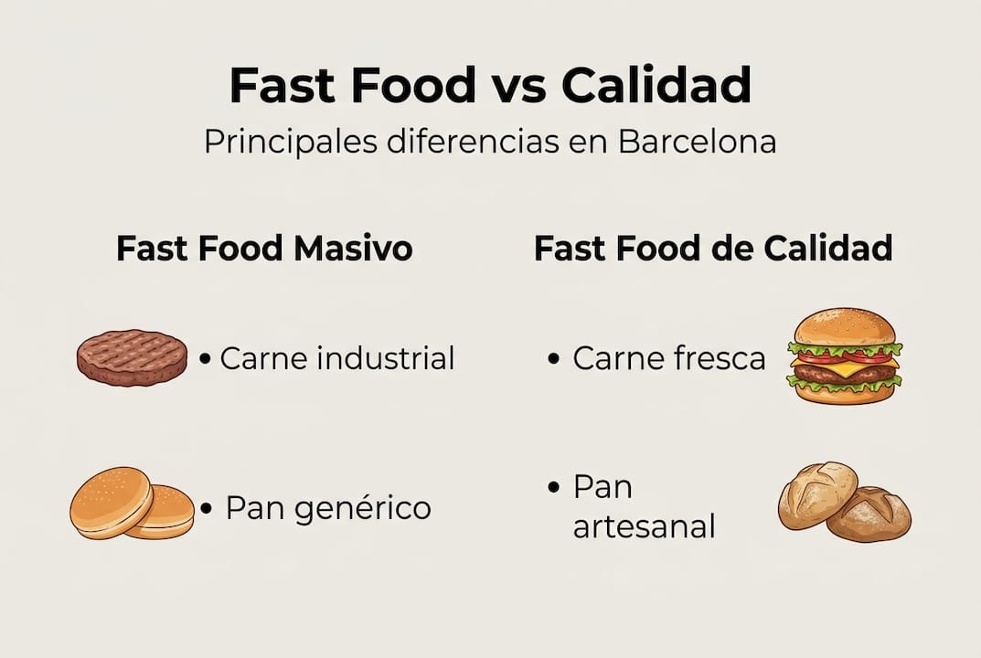 Infografía comparativa: ¿en qué se diferencian la comida rápida tradicional y la versión gourmet?