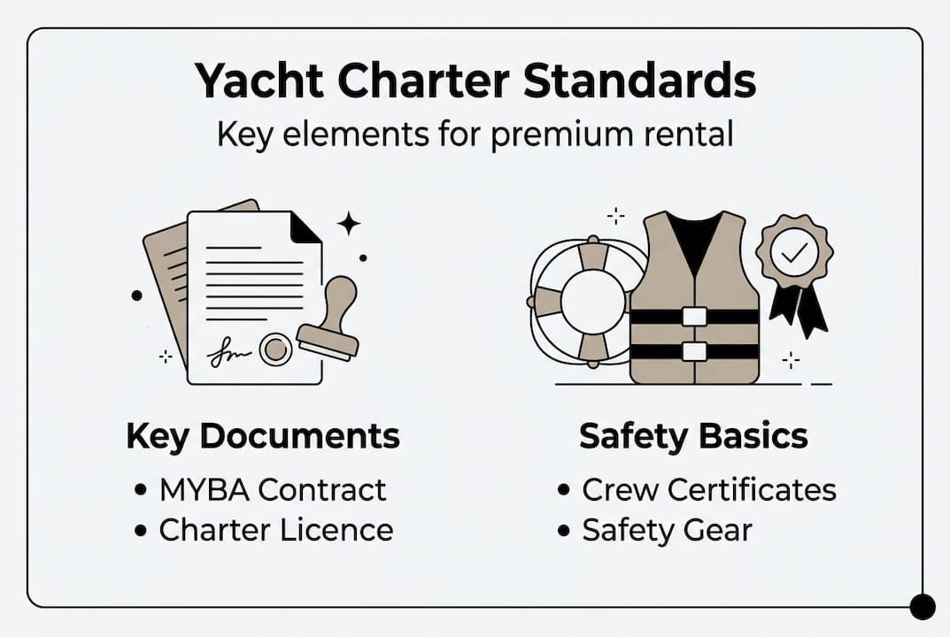Infographic of essential yacht charter standards