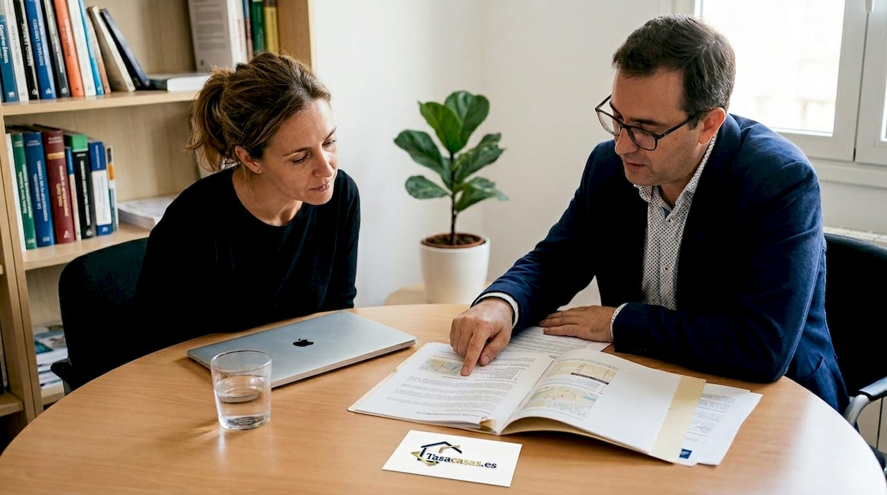 Una persona acude a una gestoría para resolver dudas relacionadas con la compra o alquiler de una vivienda.