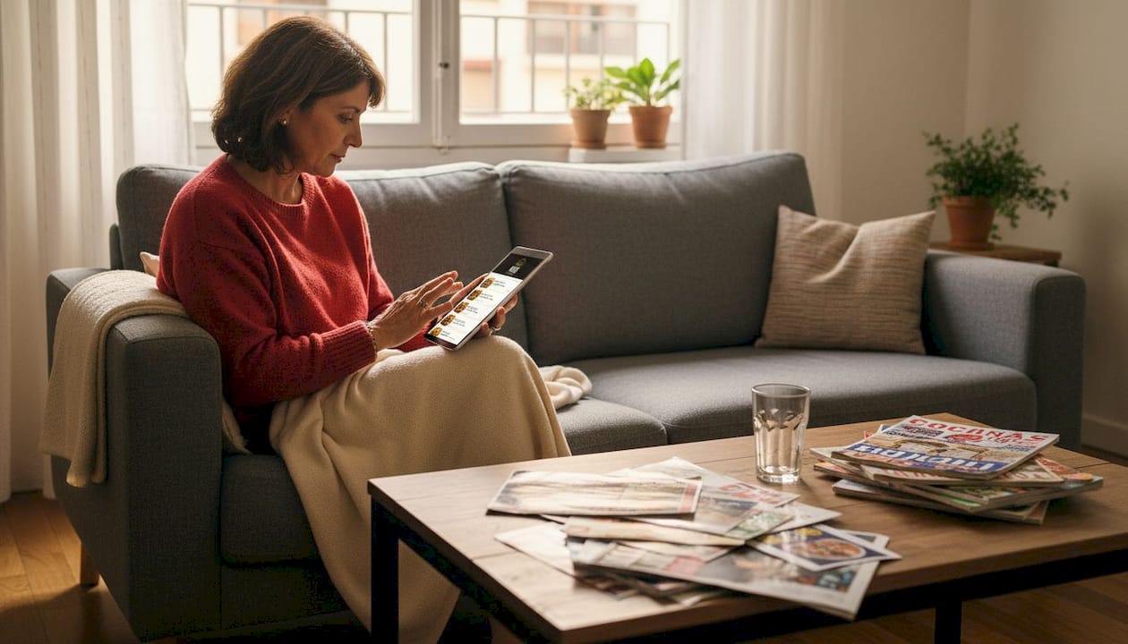 Mujer revisando la carta de restaurantes gourmet