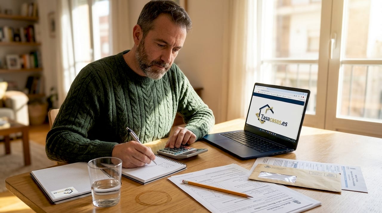Propietario revisando los gastos e impuestos de su vivienda