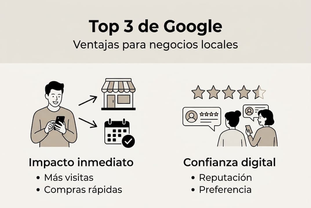 Infografía: Ventajas de posicionarse entre los 3 primeros resultados