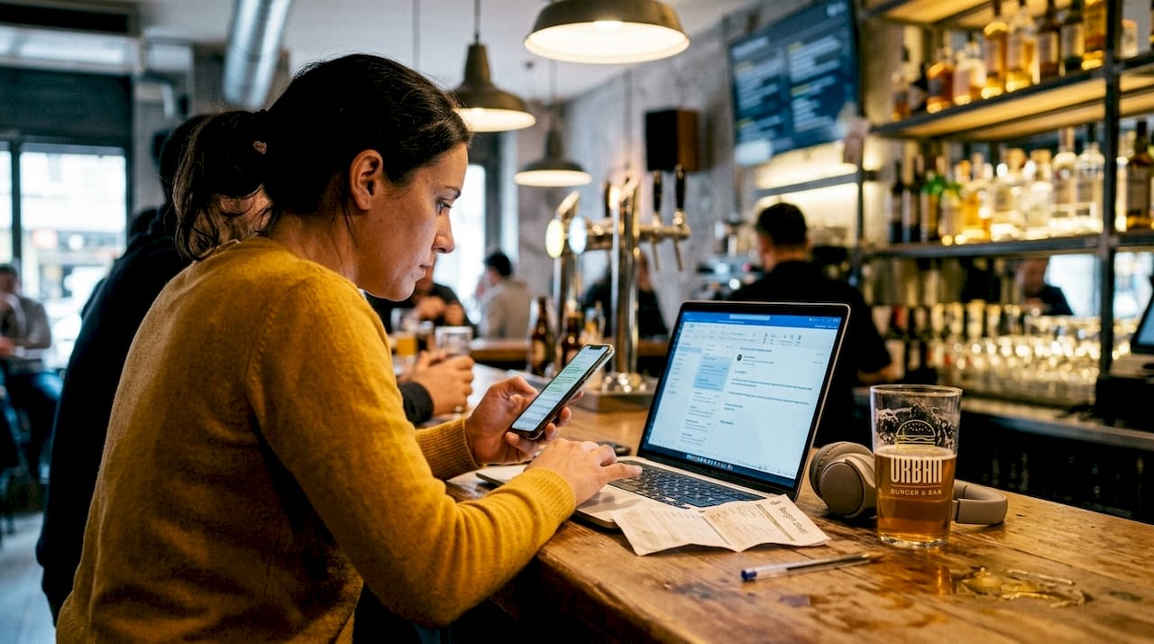 Un cliente está organizando su evento en Urban Burger Bar