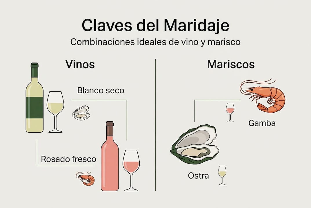 Infografía: consejos imprescindibles para combinar vino y mariscos como un experto