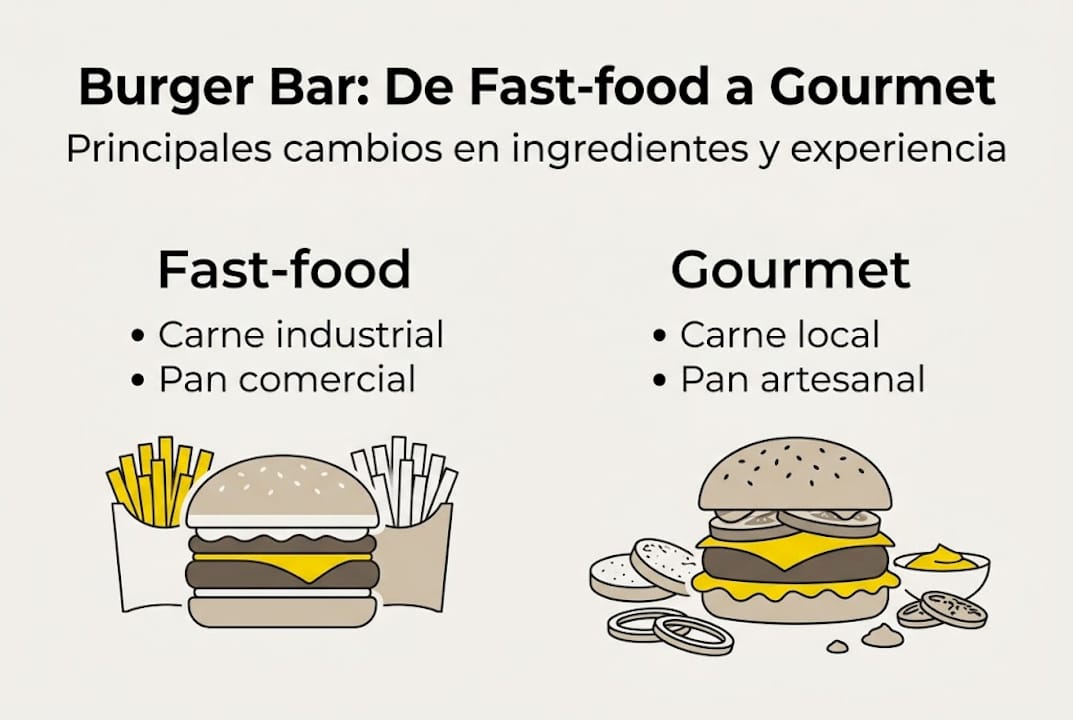Infografía: ¿En qué se diferencian las hamburgueserías gourmet de la comida rápida?