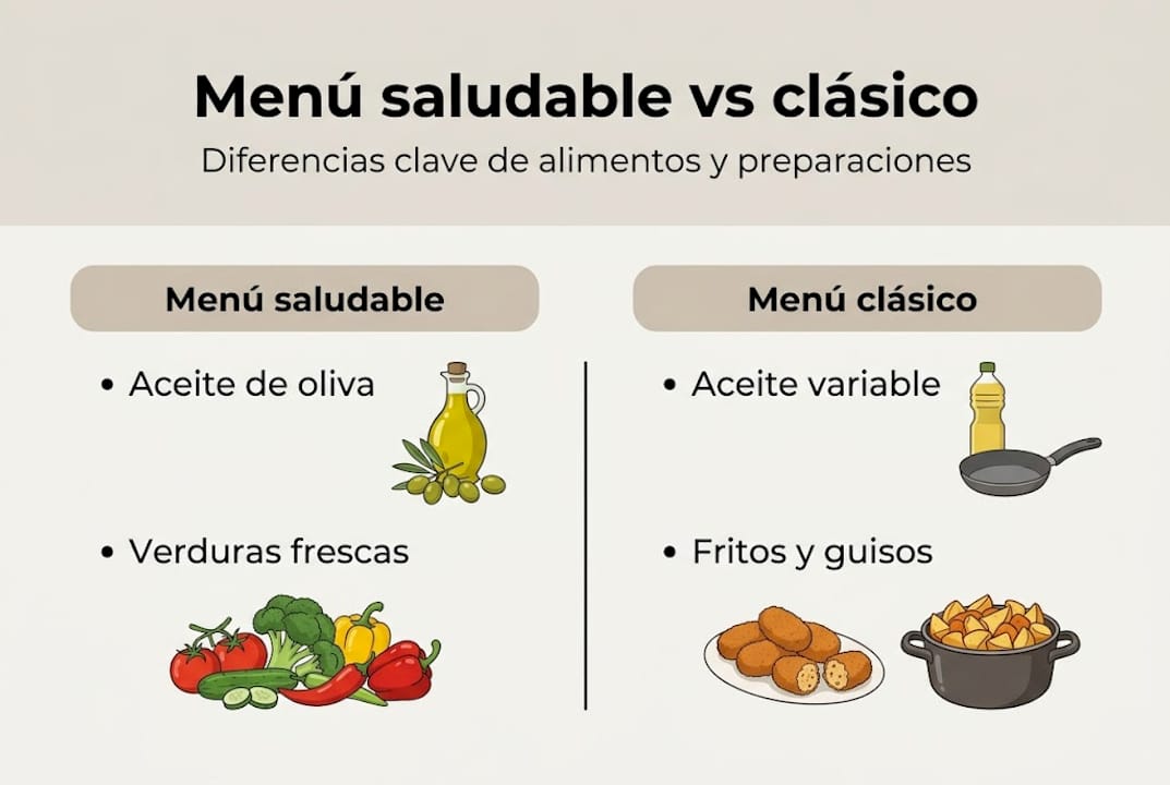 Infografía: ¿En qué se diferencian un menú saludable y uno tradicional?