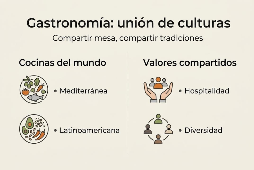 Infografía sobre la fusión de culturas gastronómicas en Barcelona