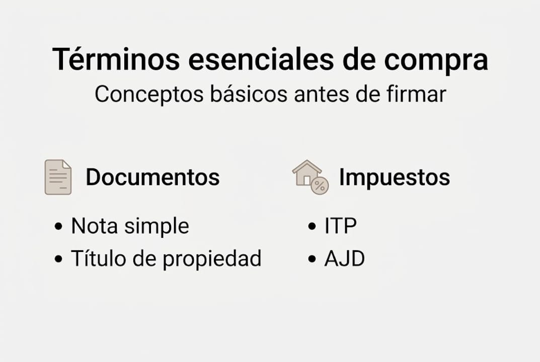 Guía visual con los conceptos clave que debes conocer antes de comprar una vivienda