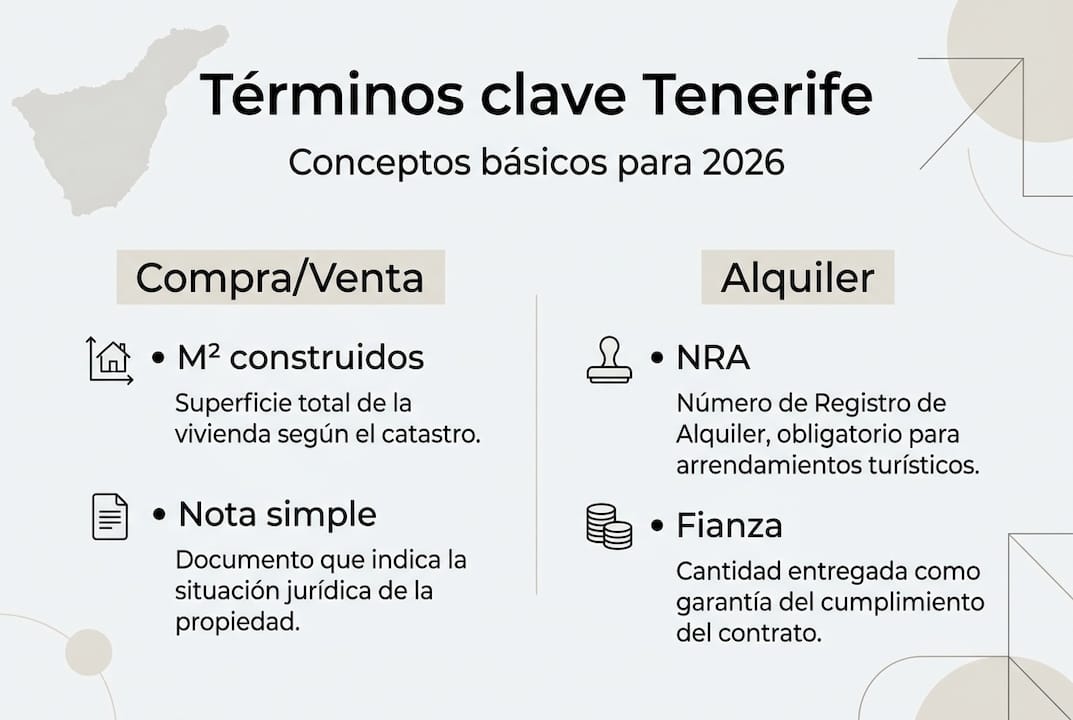 Guía visual de los conceptos inmobiliarios más importantes en Tenerife