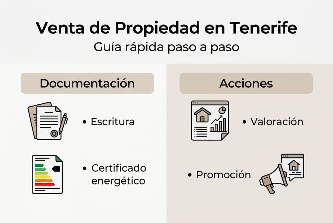 Infografía: pasos clave para vender tu vivienda en Tenerife