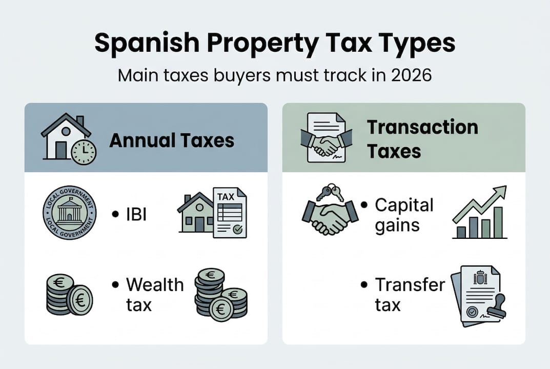 Infographic Spanish property tax types