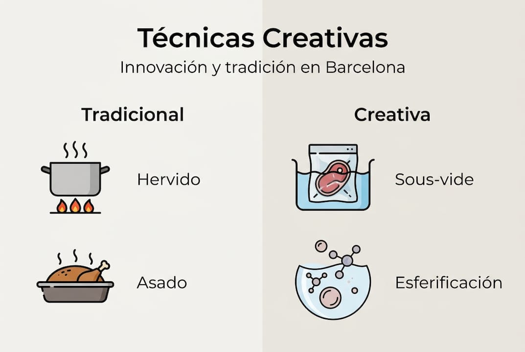 Infografía sobre la evolución de las técnicas de cocina de vanguardia