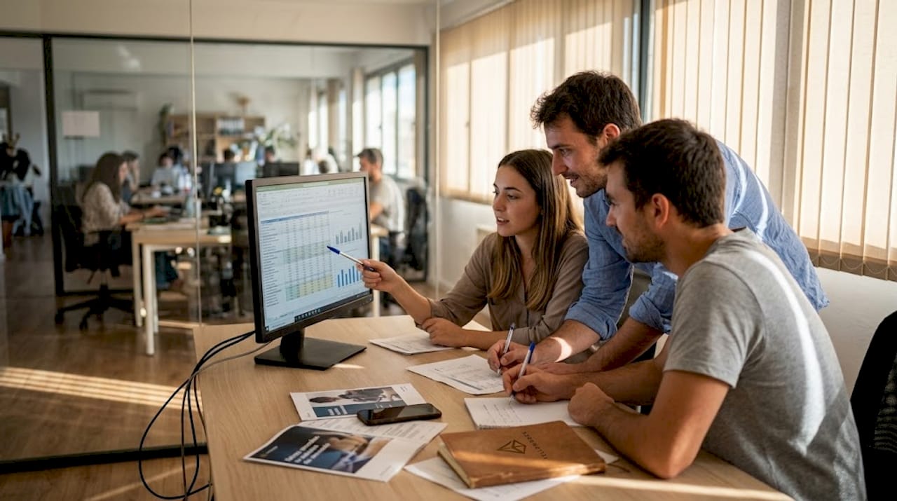 El equipo se reúne para analizar y ajustar la estrategia de marketing digital.