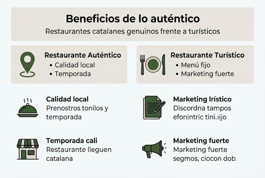 Infografía sobre las ventajas de disfrutar en un restaurante catalán tradicional