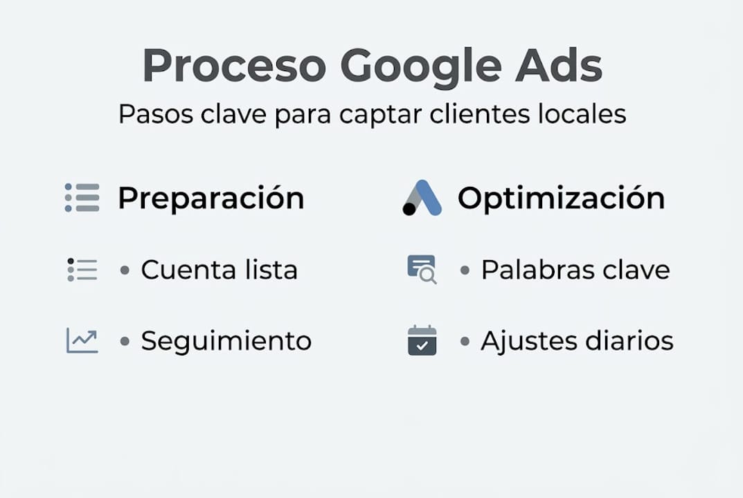 Infografía sobre el proceso de generación de clientes potenciales con Google Ads