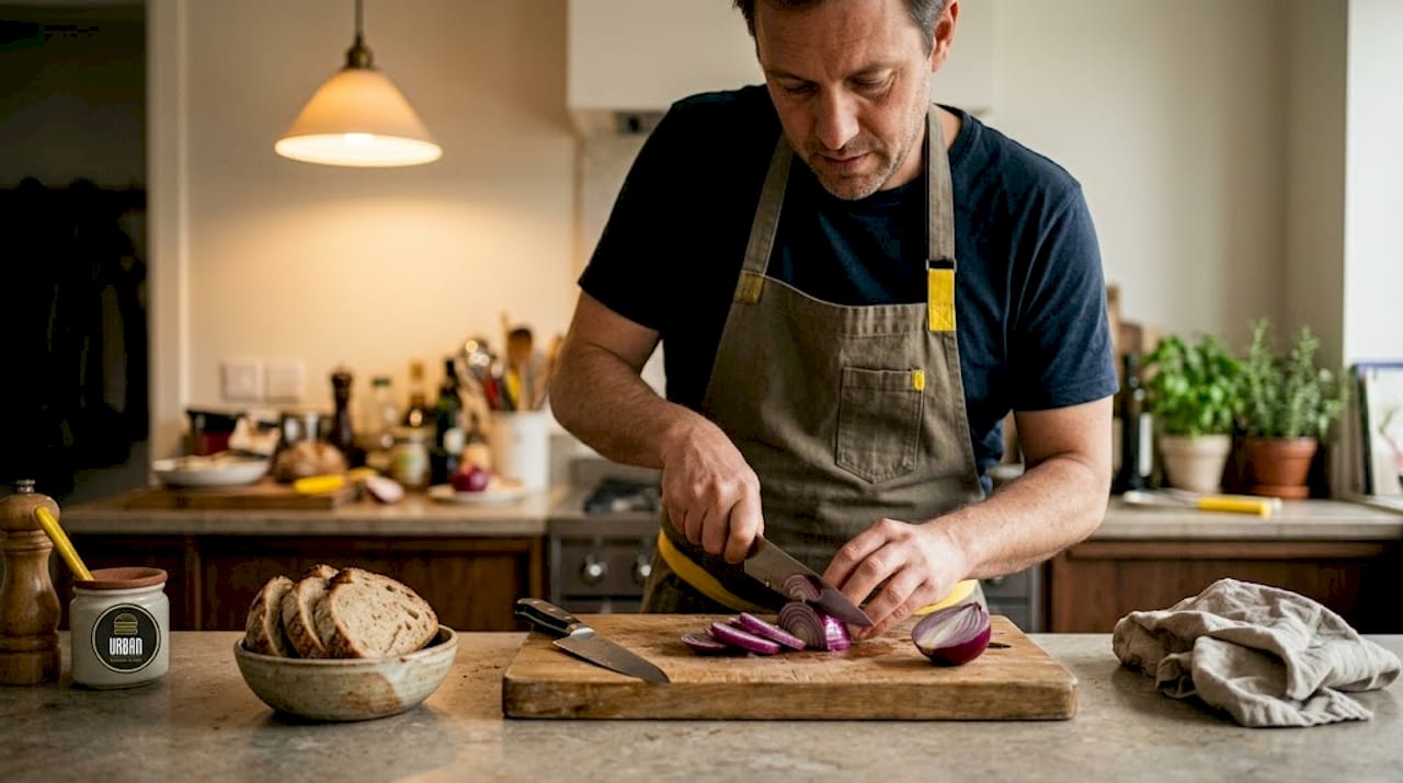 Preparar los ingredientes frescos para armar una hamburguesa gourmet