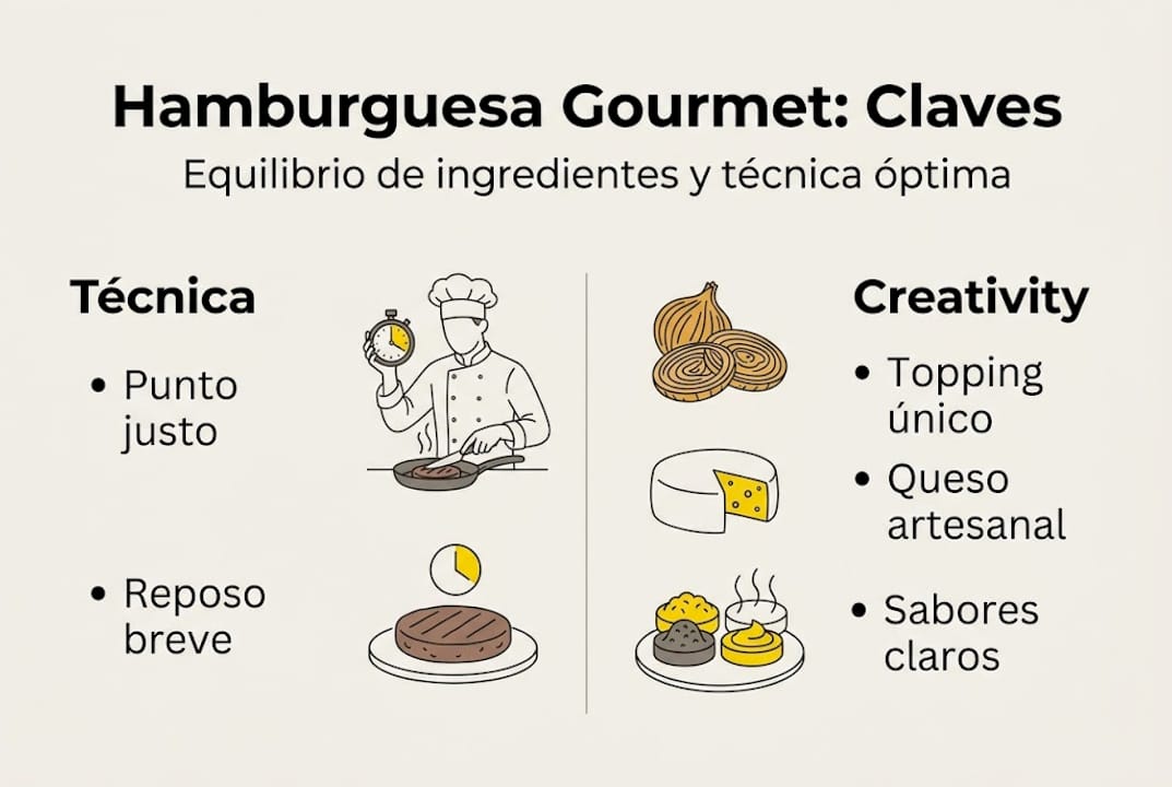 Infografía: los secretos para preparar una hamburguesa gourmet