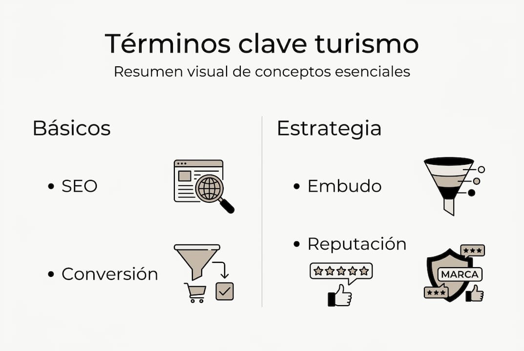 Descubre en esta infografía los conceptos esenciales que necesitas conocer sobre marketing turístico.