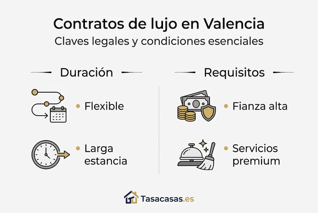 Infografía: puntos clave sobre los contratos de lujo en Valencia