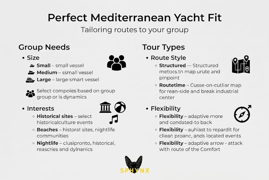 Infographic on yacht fit by group and route