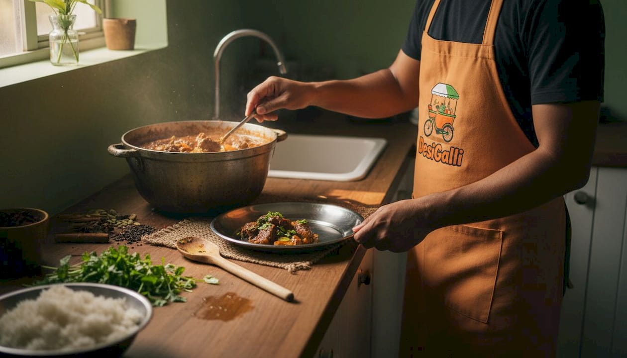 Preparando un delicioso guiso de carne al estilo pakistaní