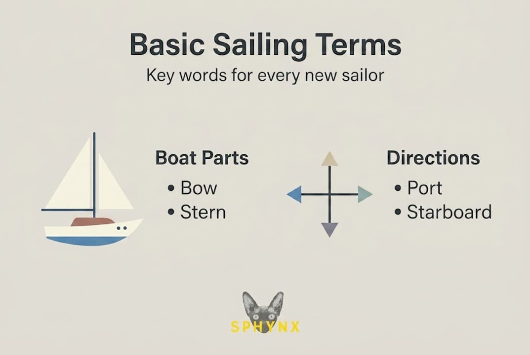 Infographic of basic sailing boat terms